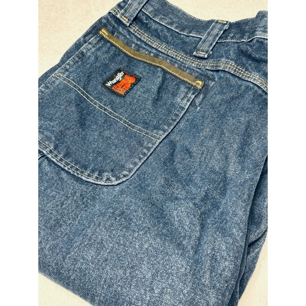 Wrangler RIGGS Workwear Carpenter Jeans 44x32 Antique Indigo Blue Heavy Denim